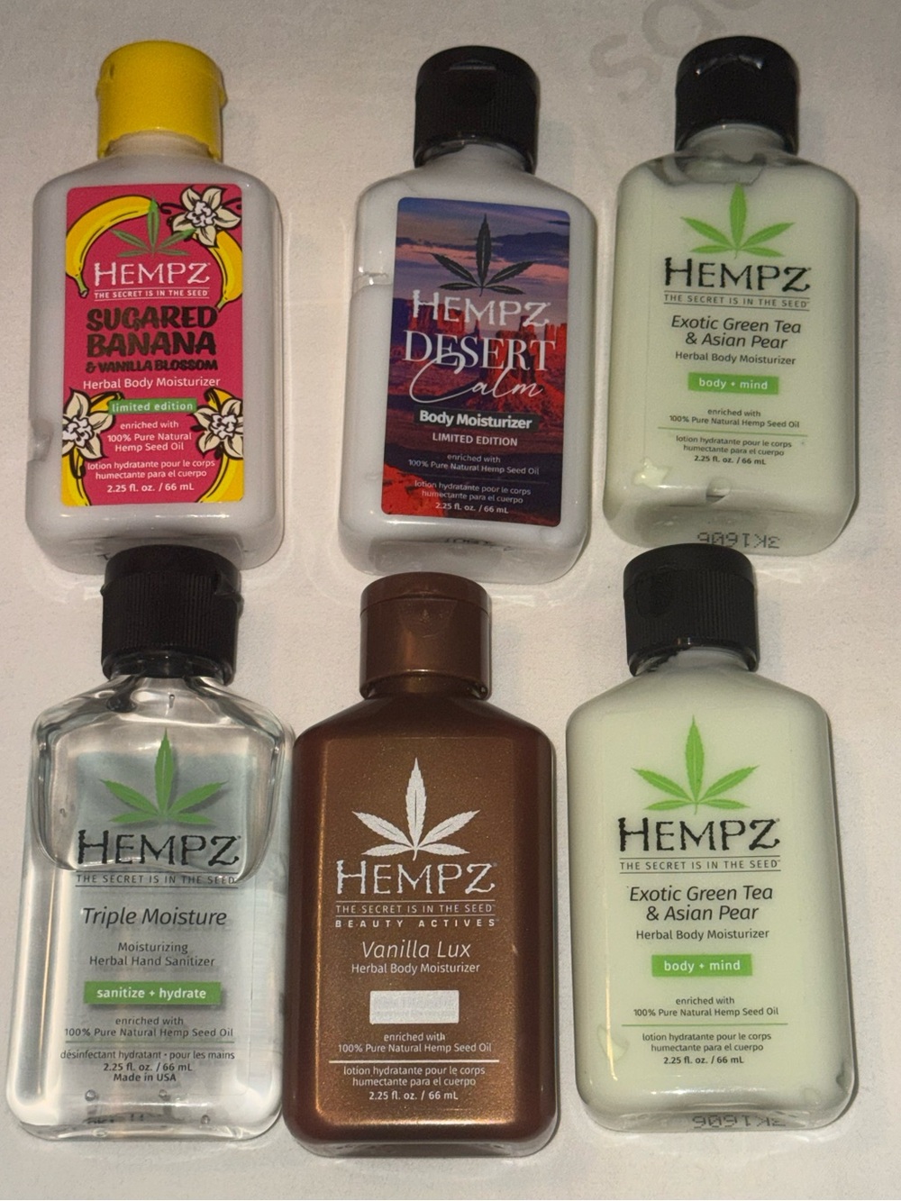 Hempz Travel Size Moisturizers - Set of 6